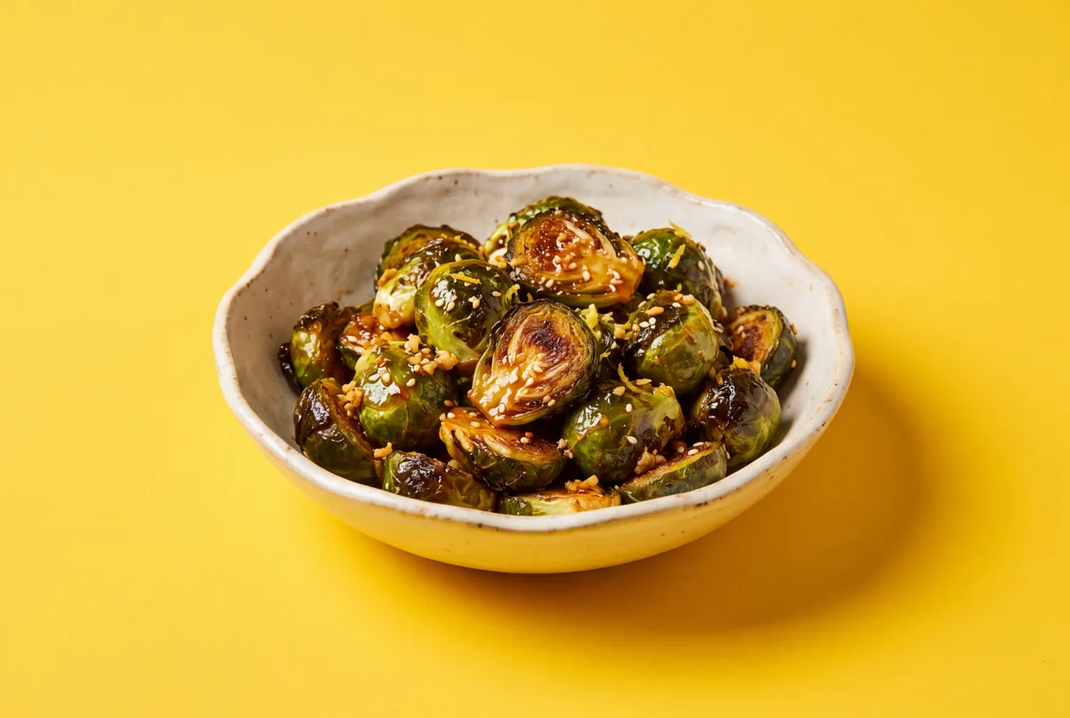 Choux de Bruxelles croustillants, glaçage érable-piment