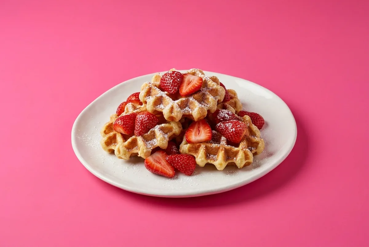 Gaufres belges croustillantes aux fraises