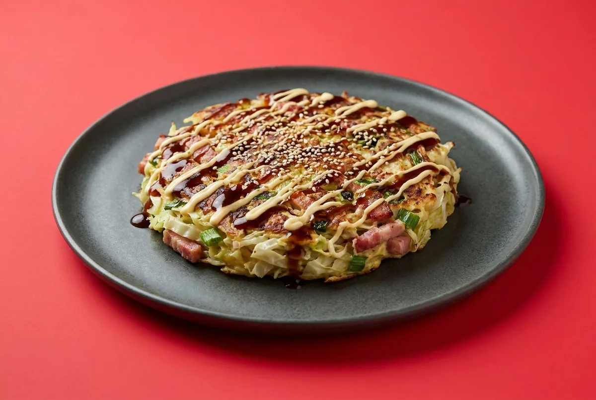 Okonomiyaki – Galette Japonaise au Chou & Lardons