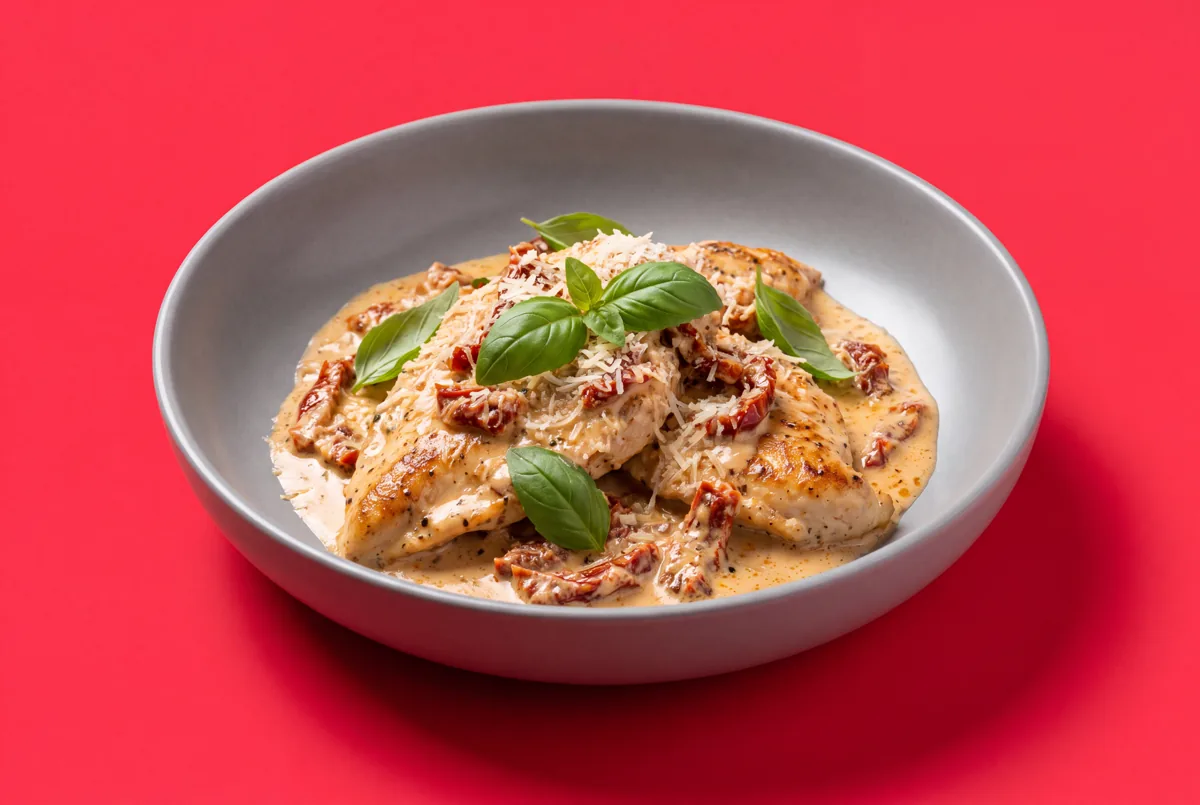 Poulet Marry Me crémeux, tomates séchées & parmesan
