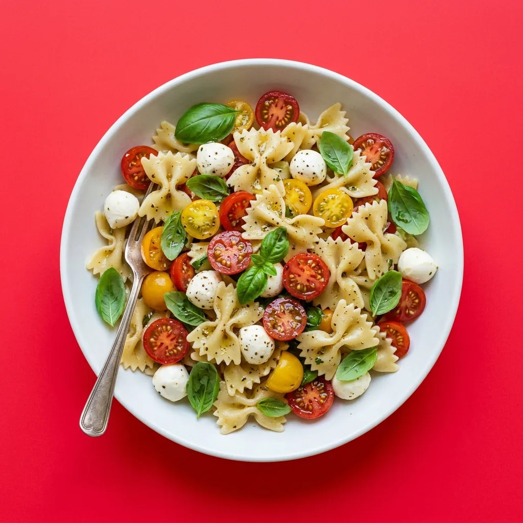 Salade de pâtes froides tomates-mozza