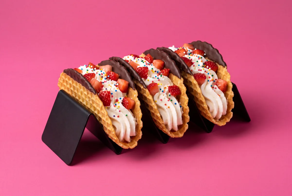 Tacos Sucrés Gaufre-Chocolat aux Fraises